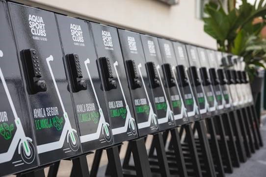 Anti-theft e-scooter charging terminals